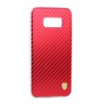Wholesale Galaxy S8 Carbon Fiber Armor Hybrid Case (Red)